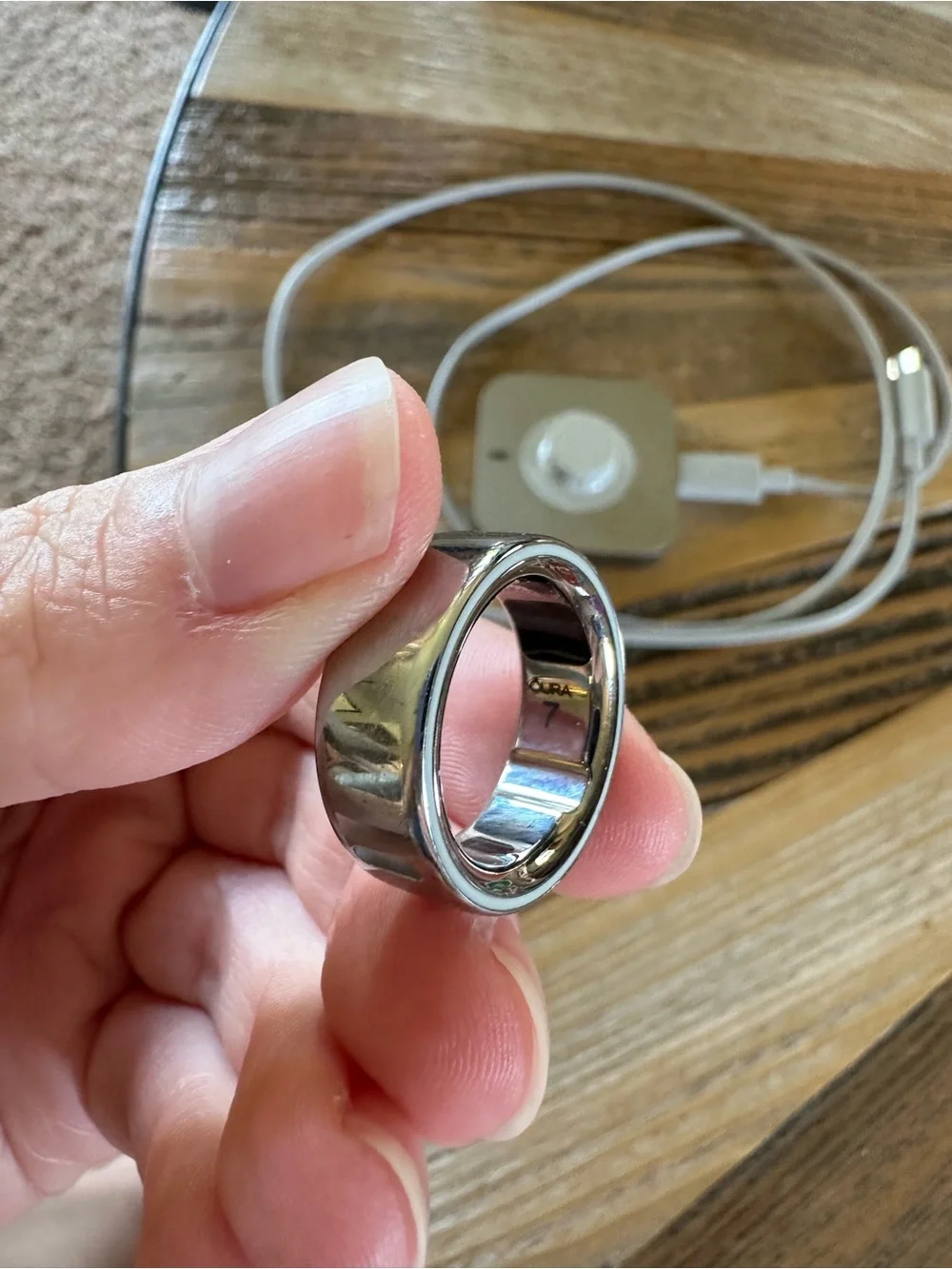 Oura Ring 4, silver, size 7